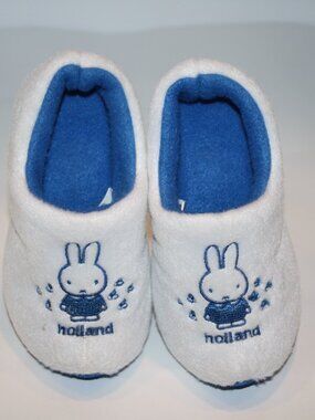 Miffy Bunny Rabbit Dutch Slip On Slippers 4-5 Holland Plush Faux Wooden Shoes